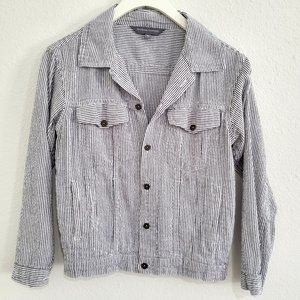 The Royal Standard Gray/White Striped Jacket SZ M